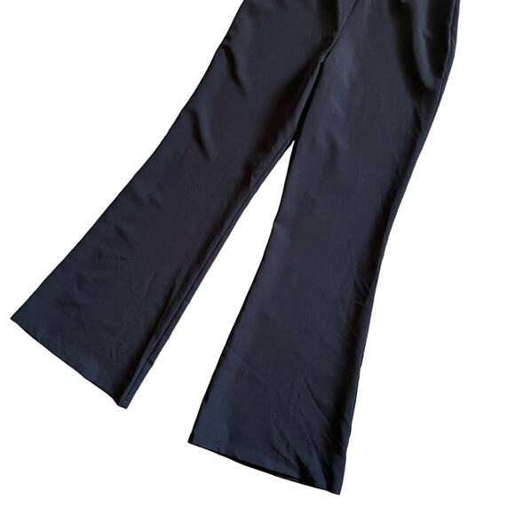 ASOS One Shoulder Jumpsuit 8 MED Black Satin Flare Cowlneck Wide Leg Going Out - Picture 9 of 11